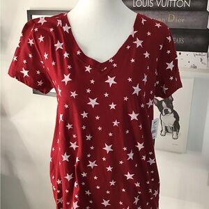 Architect Red Starry V-Neck Tee